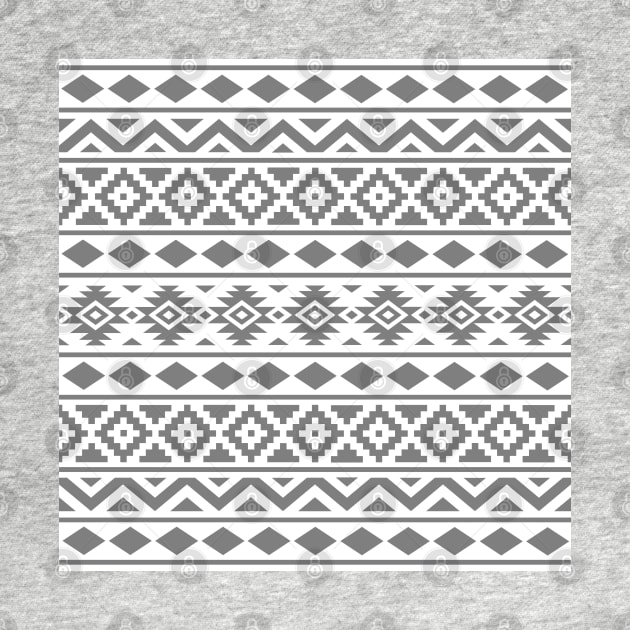 Aztec Essence Pattern Gray on White by NataliePaskell